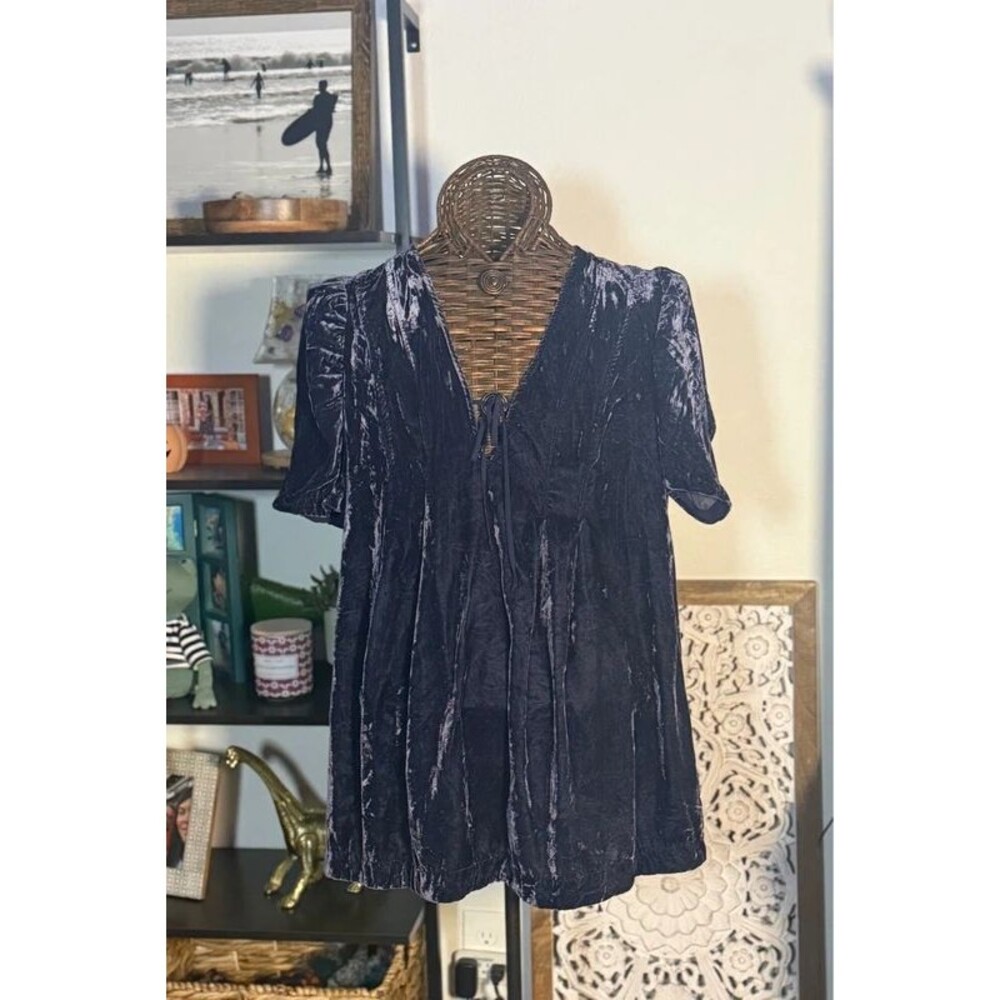 Free People "Adelle" Crushed Velvet Tunic Mini Dress